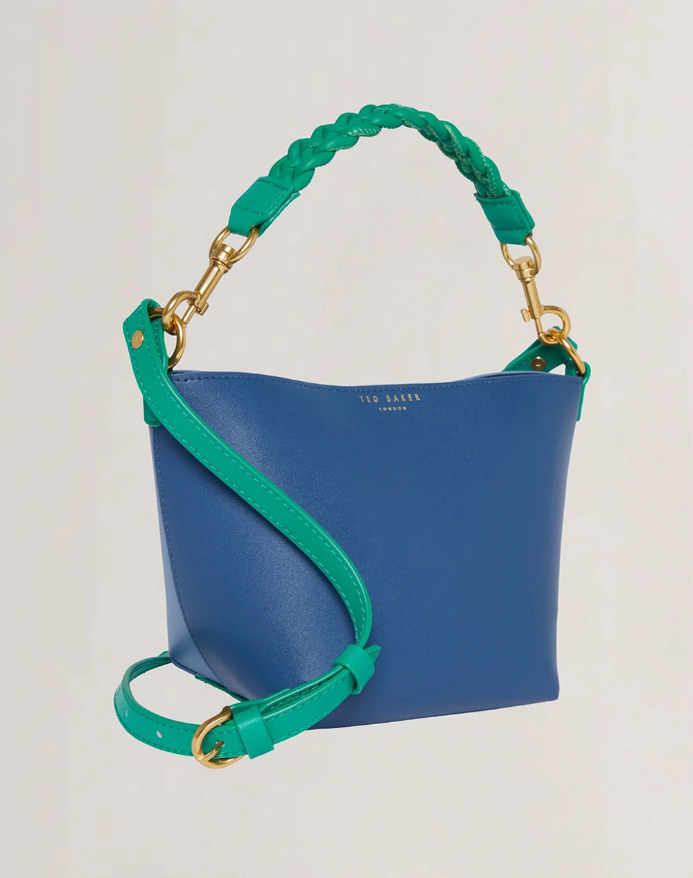 TED BAKER WYNOLA Woven Handle Colourblock Small Bag 282331-BLUE Blue
