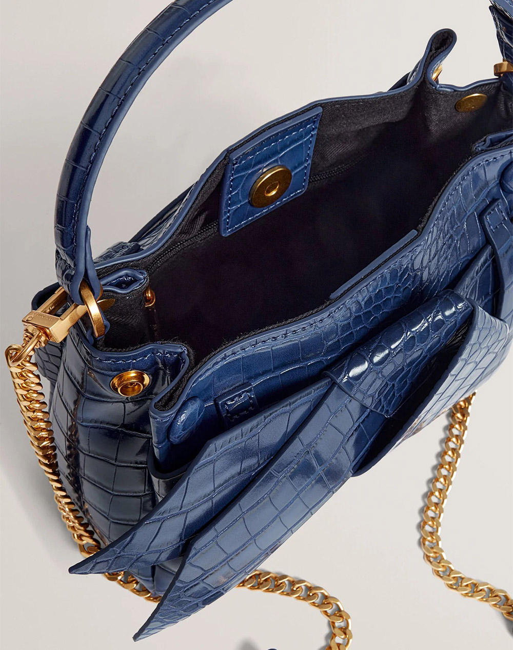 Ted Baker Ssansa Knot Bow Mini Top Handle Bag 282343-Dk Darkblue Γυναικεία αξεσουάρ τσάντες Politikos Shop Πολιτικός