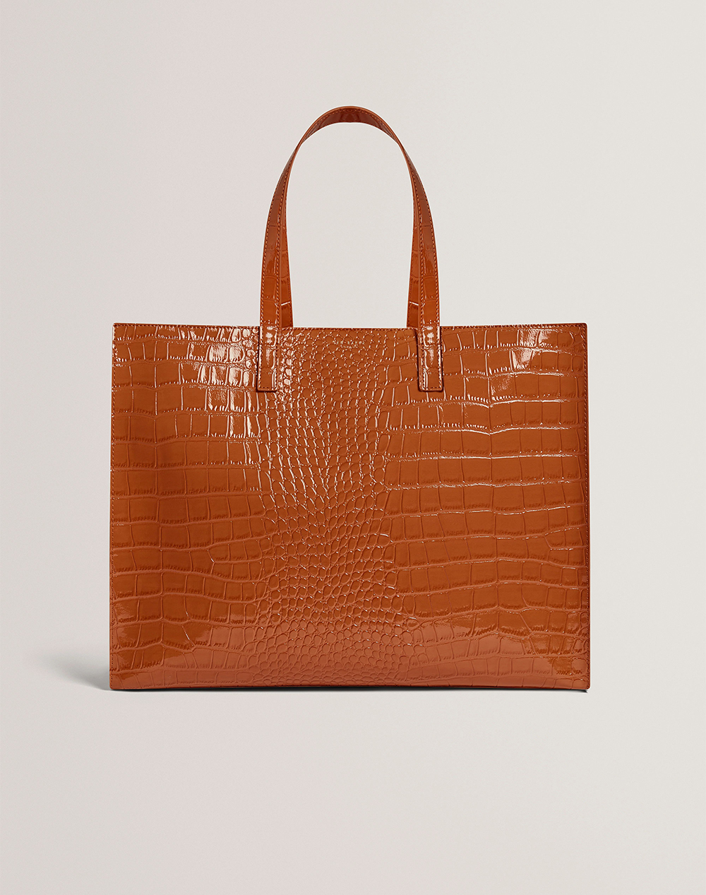 TED BAKER WELLMA Croc Effect Extra Large Icon Bag 282816-TAN Tan
