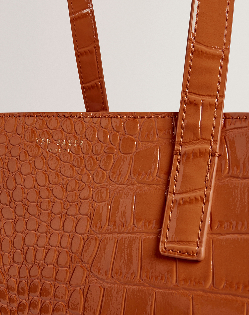 TED BAKER TED BAKER WELLMA Croc Effect Extra Large Icon Bag 282816-TAN Tan - 2
