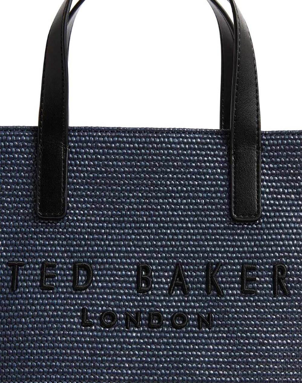 Ted Baker Paolina Faux Raffia Small Icon Bag 284037-Navy Navyblue Γυναικεία αξεσουάρ τσάντες Politikos Shop Πολιτικός