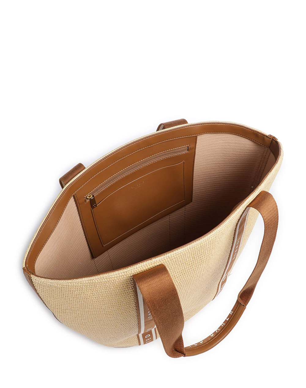 TED BAKER TED BAKER RAFIIA Webbing Detail Raffia Large Tote Bag 284052-BROWN Brown - 3