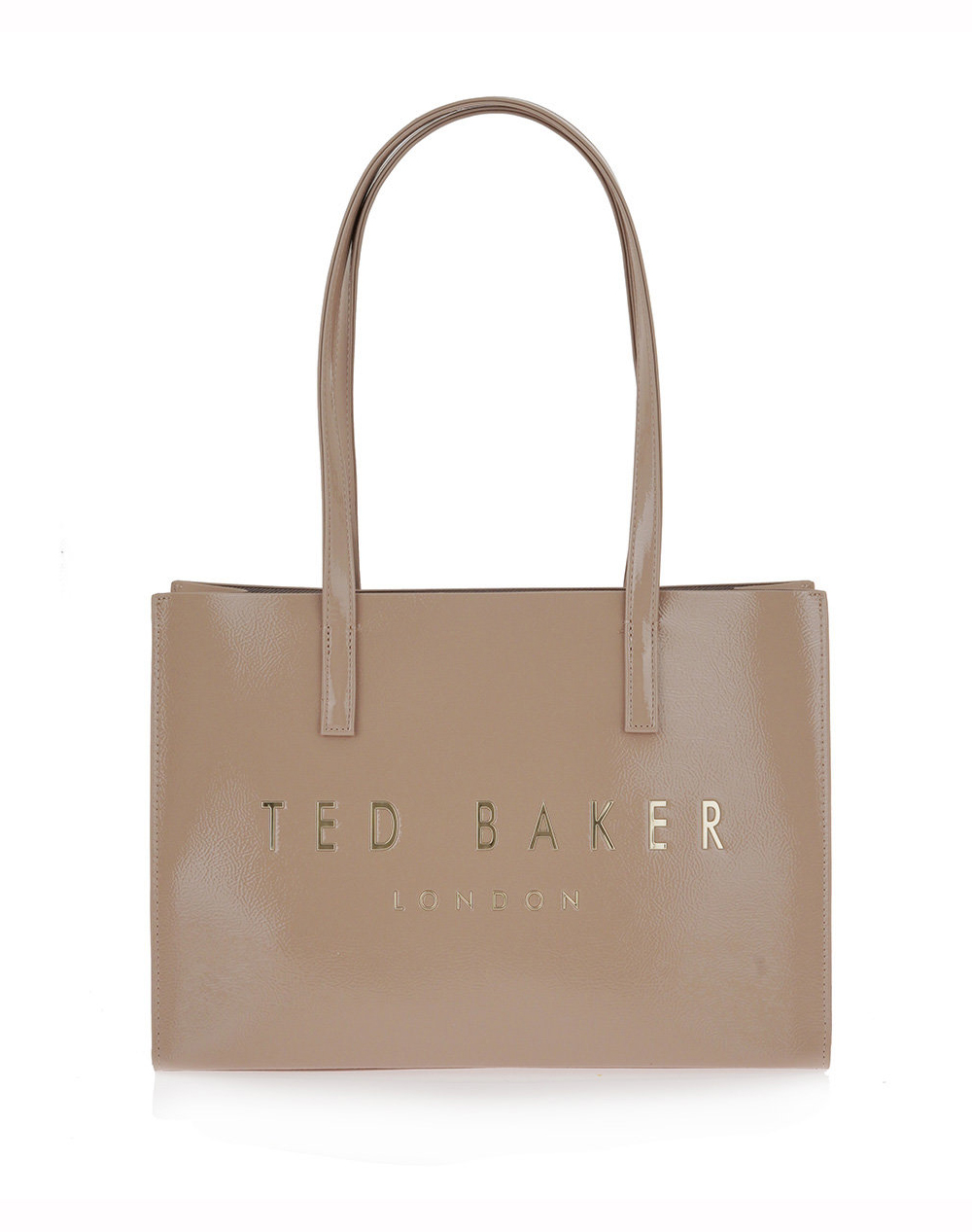 Ted Baker Crinell Elongated Crinkle Icon Bag 284044-Stone Biege Γυναικεία αξεσουάρ τσάντες Politikos Shop Πολιτικός