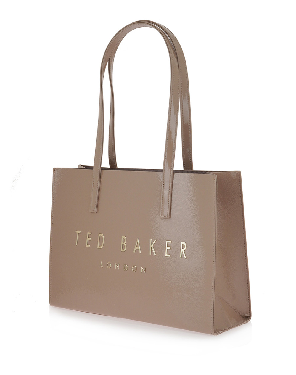 Ted Baker Crinell Elongated Crinkle Icon Bag 284044-Stone Biege Γυναικεία αξεσουάρ τσάντες Politikos Shop Πολιτικός