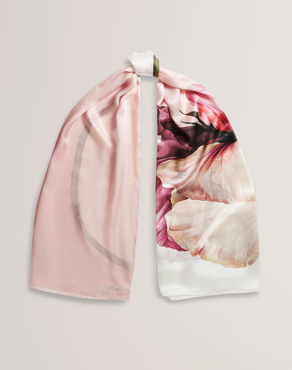 TED BAKER TED BAKER LISAAE Large Floral Print Silk Scarf 284073-PINK Pink