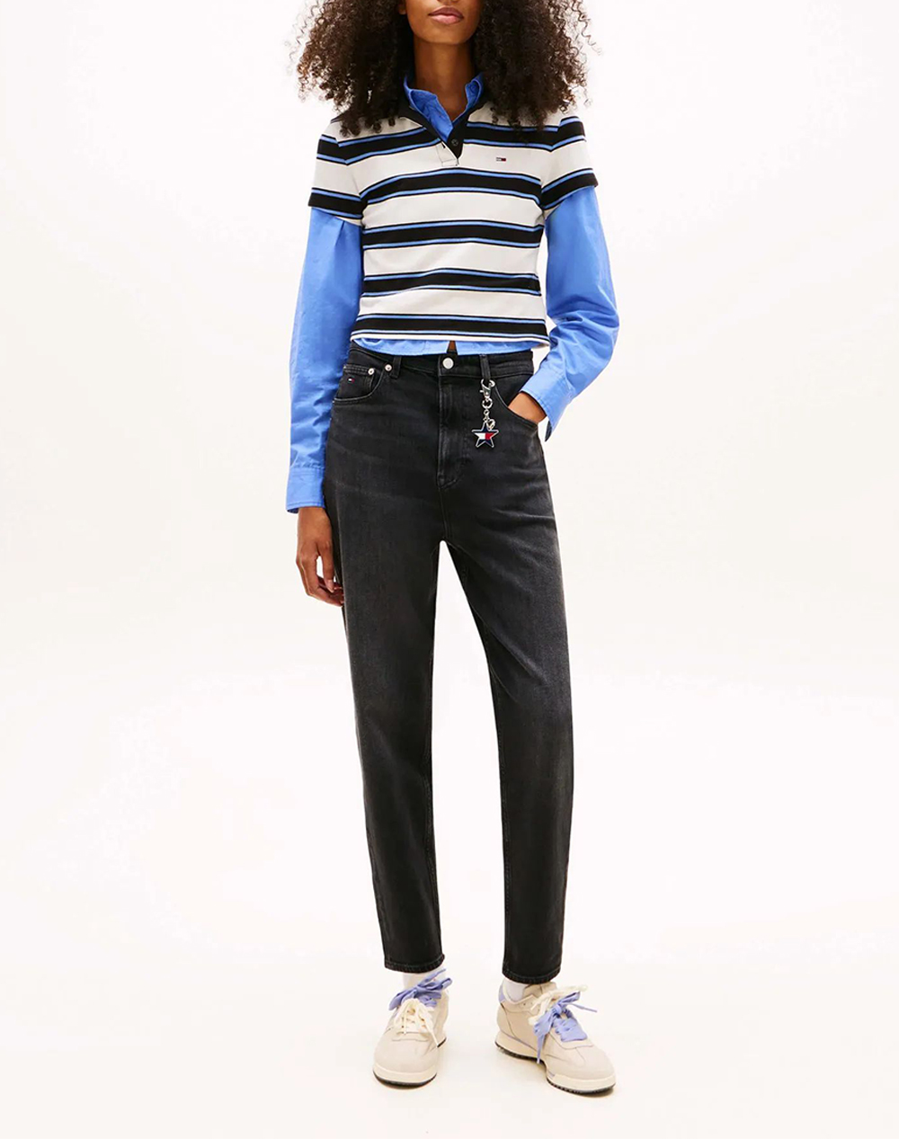 Tommy Jeans Mom Jean Uh Tpr Bi5181 Dw0Dw22442-1Bz30 Denimblack Γυναικεία ρούχα παντελόνια 5P Cargo Politikos Shop Πολιτικός