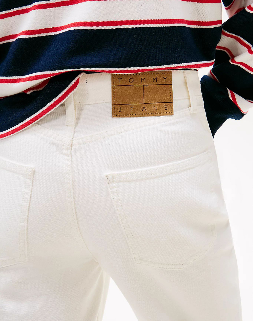 Tommy Jeans Layla Hr Slim Str Cbf Flg Bj6099 Dw0Dw22773-1D032 White Γυναικεία ρούχα παντελόνια Jean 5P Cargo Politikos Shop Πολιτικός