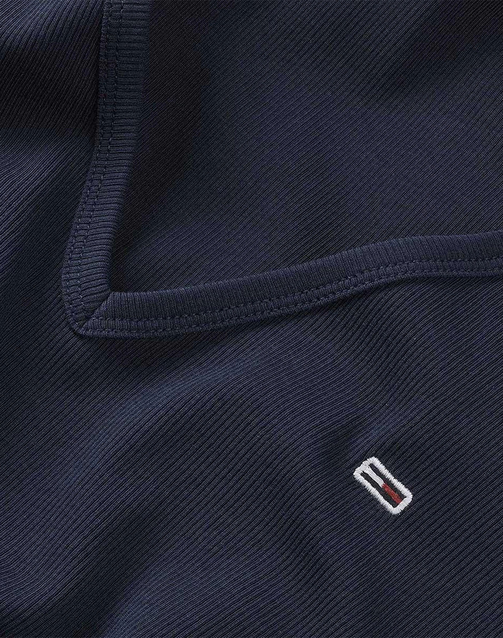 Tommy Jeans Tjw Slim Essential Rib V Ss Dw0Dw17385-C1G Darkblue Γυναικεία ρούχα μπλούζες Τ-Shirt Politikos Shop Πολιτικός