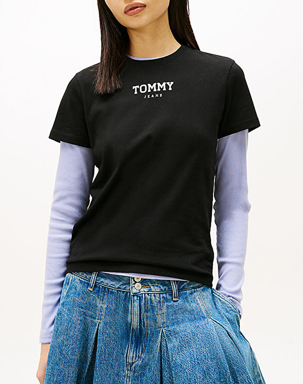 TOMMY JEANS TJW REG ESSENTIAL LOGO 2 TEE EXT DW0DW21842-BDS Black