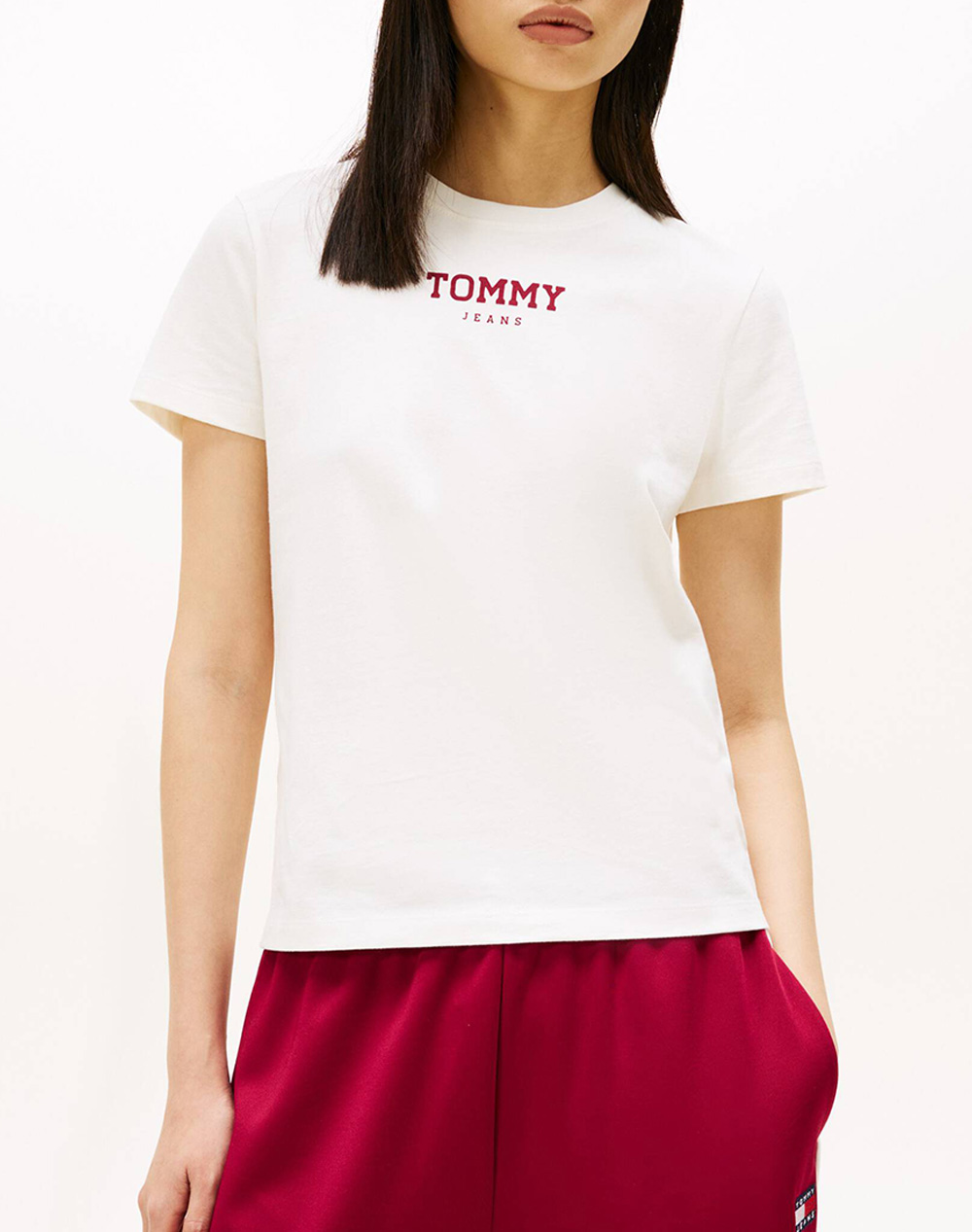 TOMMY JEANS TJW REG ESSENTIAL LOGO 2 TEE EXT DW0DW21842-YBL Ecru