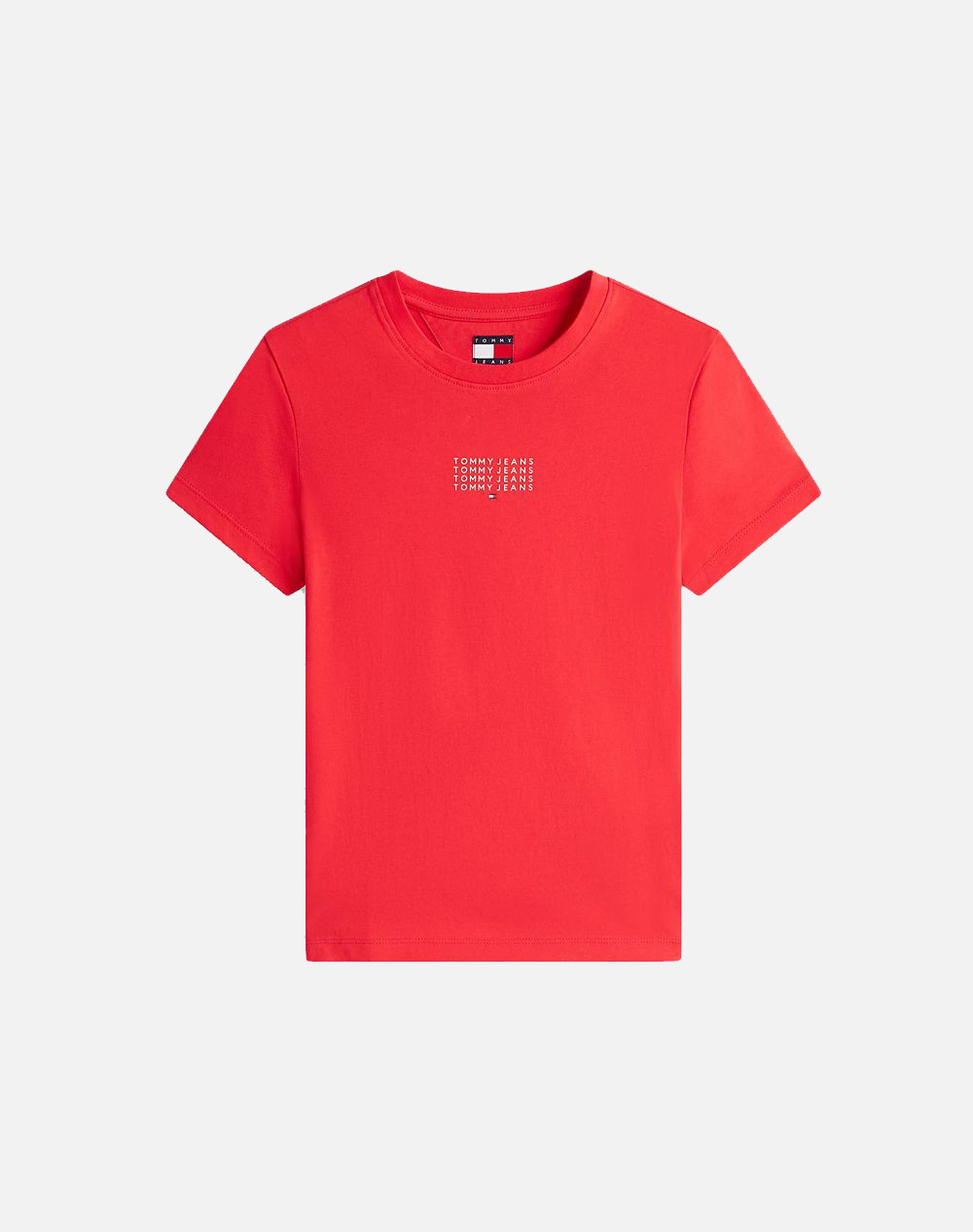 Tommy Jeans Tjw Slim Multi Linear Ss Tee Dw0Dw21841-Xk3 Red Γυναικεία ρούχα μπλούζες Τ-Shirt Politikos Shop Πολιτικός
