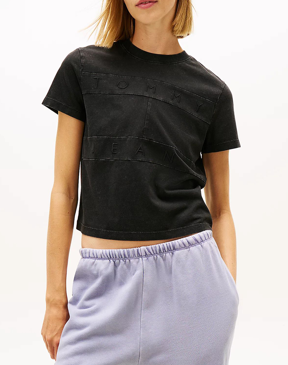 TOMMY JEANS TJW REG SH TONAL FLAG TEE DW0DW22539-BDS Black