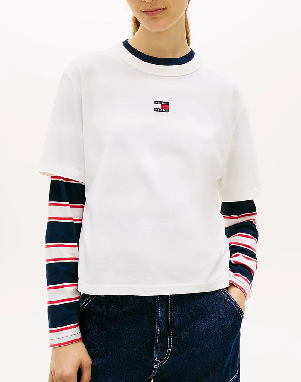 TOMMY JEANS TJW BXY BADGE TEE EXT DW0DW22202-YBL OffWhite