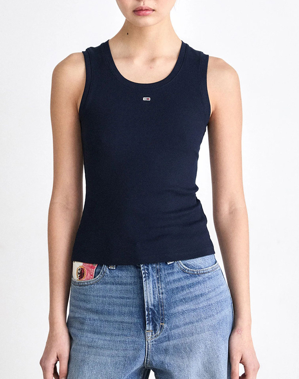 TOMMY JEANS TJW ESSENTIAL RIB TANK EXT DW0DW20673-C1G DarkBlue