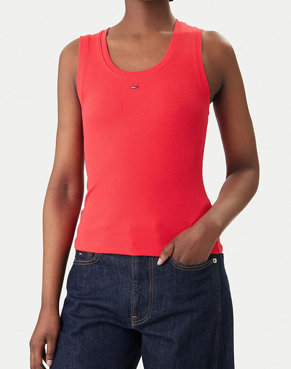 TOMMY JEANS TJW ESSENTIAL RIB TANK EXT DW0DW20673-XK3 Red