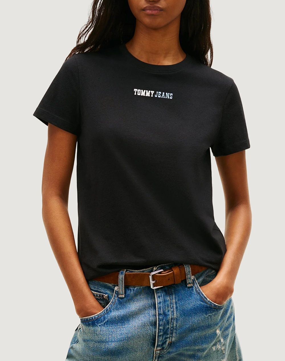 TOMMY JEANS TJW REG ESSENTIAL LOGO 2 TEE EXT DW0DW22277-BDS Black