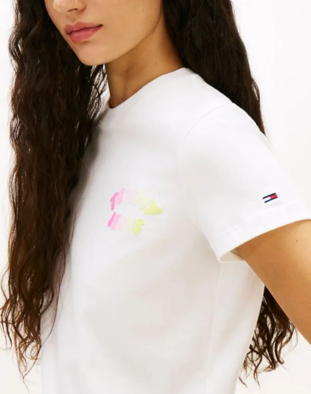 Tommy Jeans Tjw Reg Tj Bubble Ss Tee Ext Dw0Dw22310-Ybl White Γυναικεία ρούχα μπλούζες Τ-Shirt Politikos Shop Πολιτικός