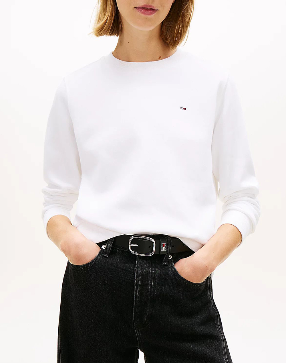 TOMMY JEANS TJW REG S FLAG CREW DW0DW19959-YBR White