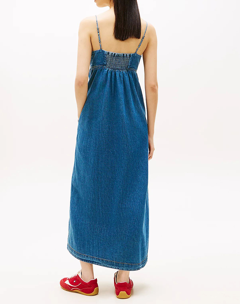 TOMMY JEANS TJW CHAMBRAY MAXI DRESS EXT DW0DW22342-1A5 DenimBlue