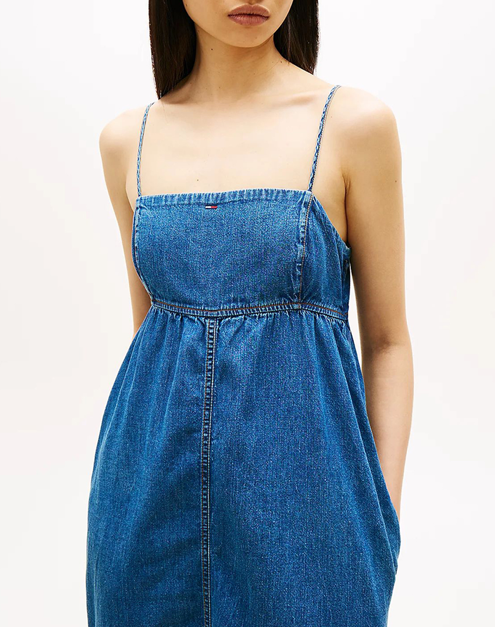 Tommy Jeans Tjw Chambray Maxi Dress Ext Dw0Dw22342-1A5 Denimblue Γυναικεία ρούχα φορέματα Politikos Shop Πολιτικός