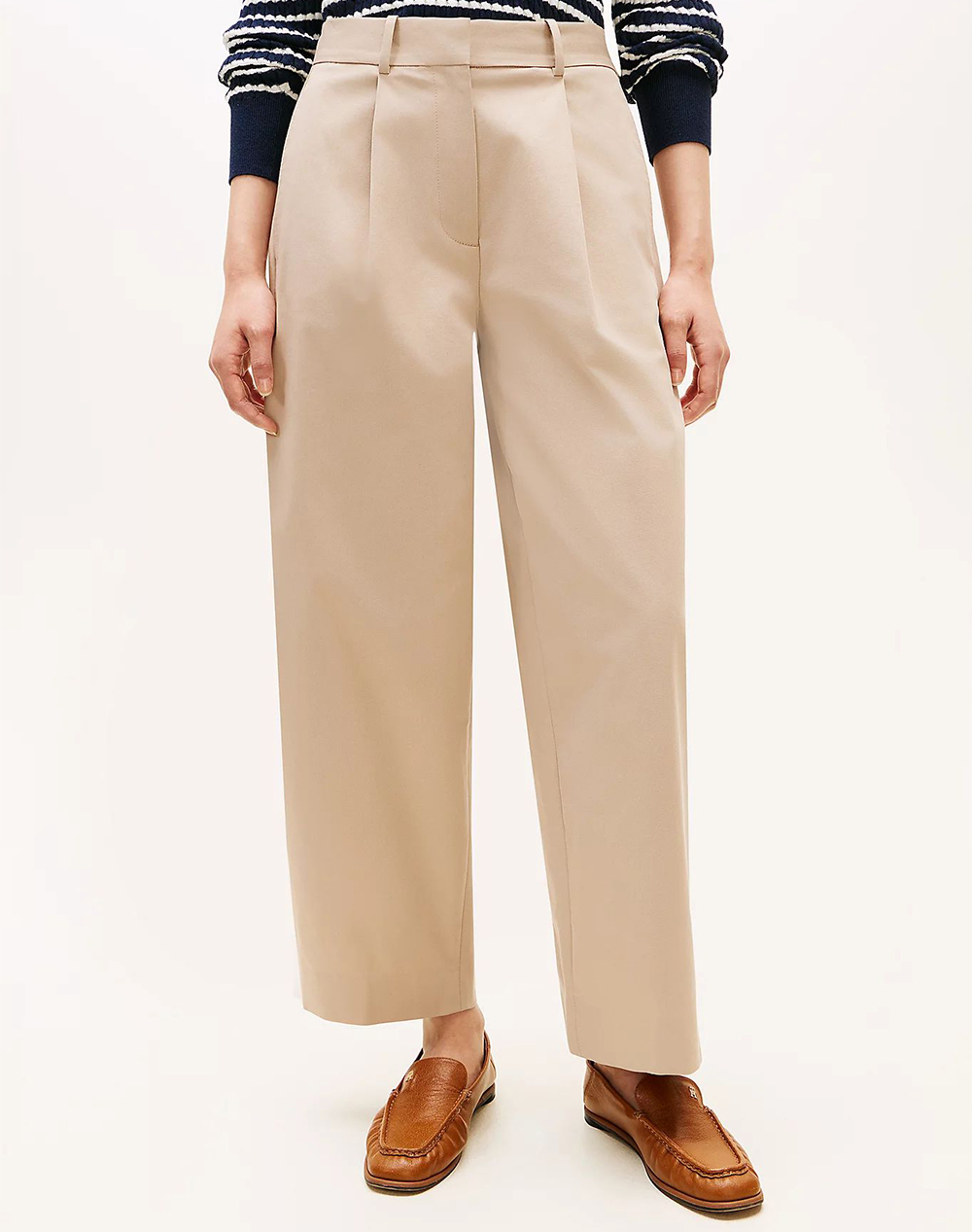 TOMMY HILFIGER COTTON BARREL PLEATED CHINO WW0WW48993-AEG Biege