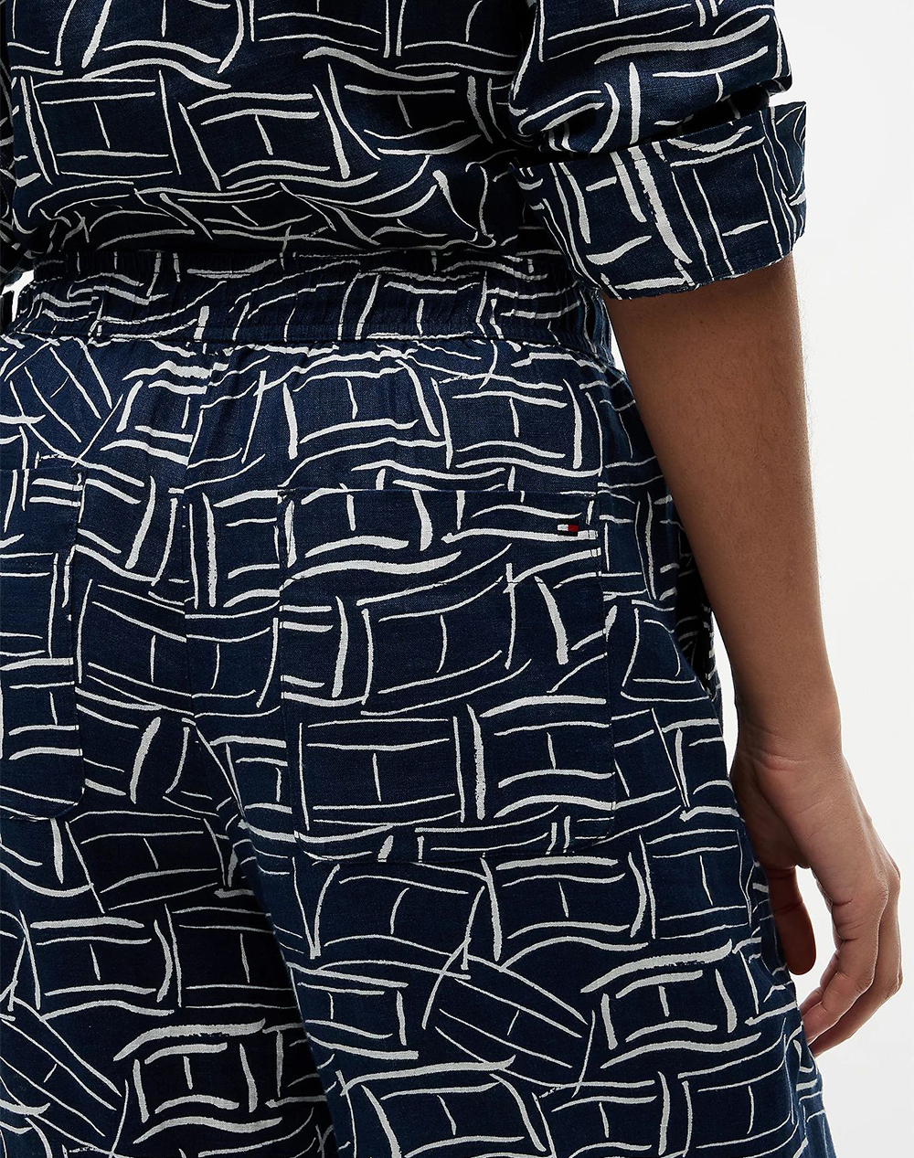 Tommy Hilfiger Ess Linen Pull On Pants Ww0Ww48970-0Gy Navyblue Γυναικεία ρούχα παντελόνια Υφασματινα Politikos Shop Πολιτικός