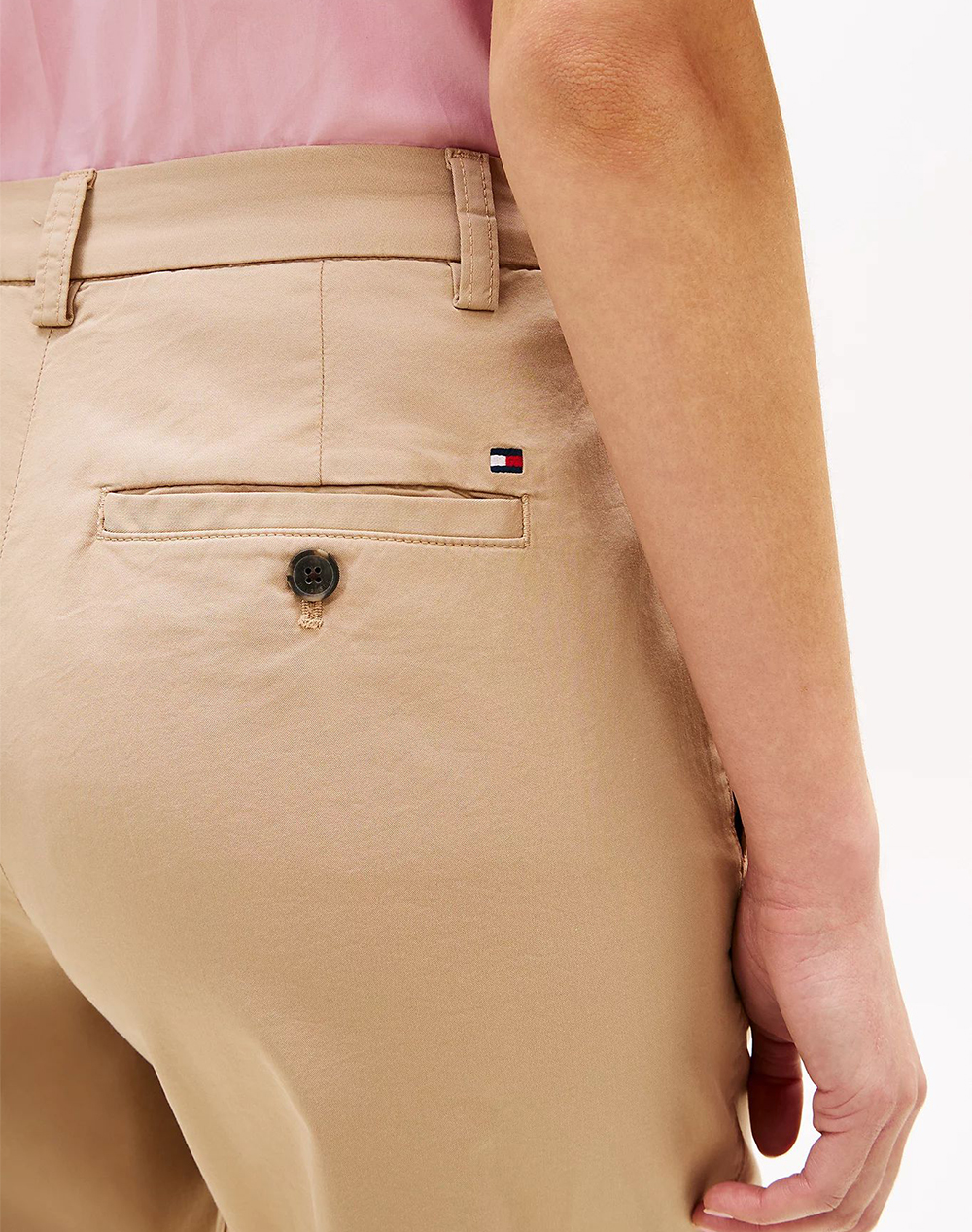 Tommy Hilfiger Co Gmd Slim Straight Chino Ww0Ww49647-Aeg Biege Γυναικεία ρούχα παντελόνια Chinos Politikos Shop Πολιτικός