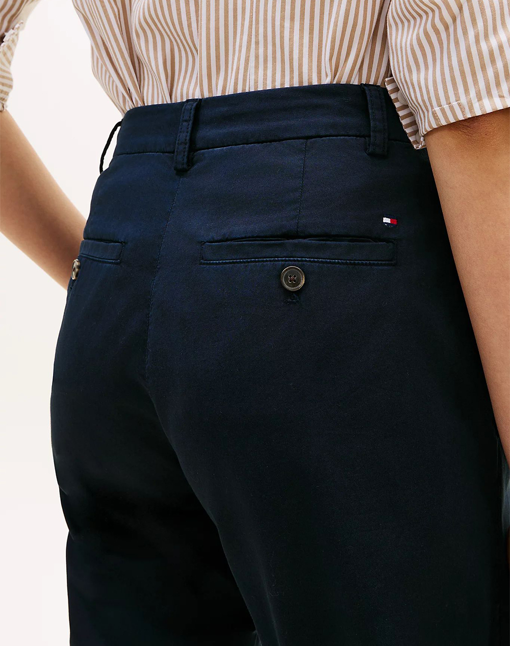 Tommy Hilfiger Co Gmd Slim Straight Chino Ww0Ww49647-C1G Darkblue Γυναικεία ρούχα παντελόνια Chinos Politikos Shop Πολιτικός