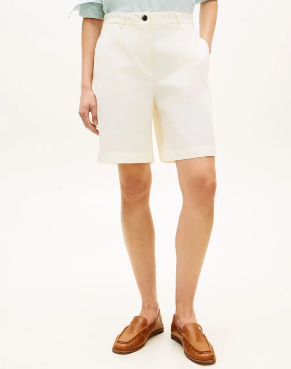 TOMMY HILFIGER CO GMD BLEND CHINO SHORT WW0WW49648-AEF Cream