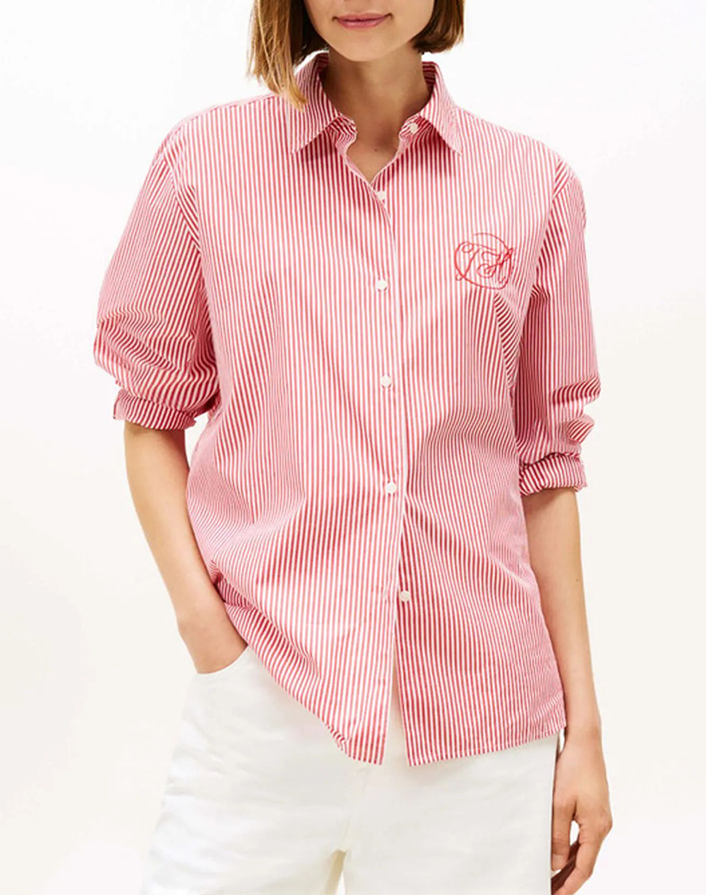TOMMY HILFIGER COTTON EASY SHIRT WW0WW48190-0E7 Red