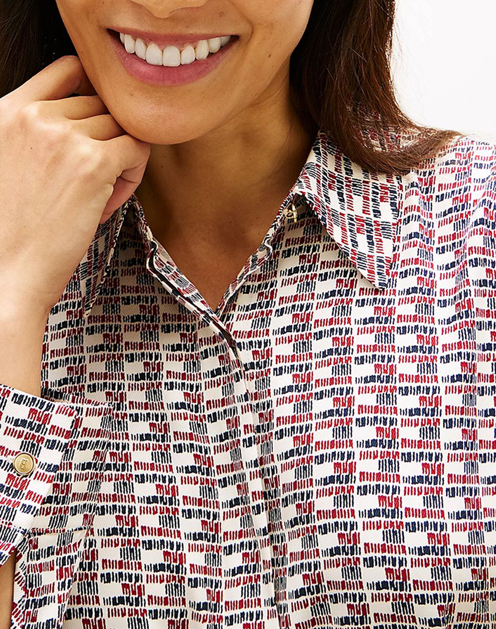 Tommy Hilfiger Vis Twill Ls Regular Shirt Ww0Ww48180-0K4 Mixed Γυναικεία ρούχα πουκάμισα Politikos Shop Πολιτικός