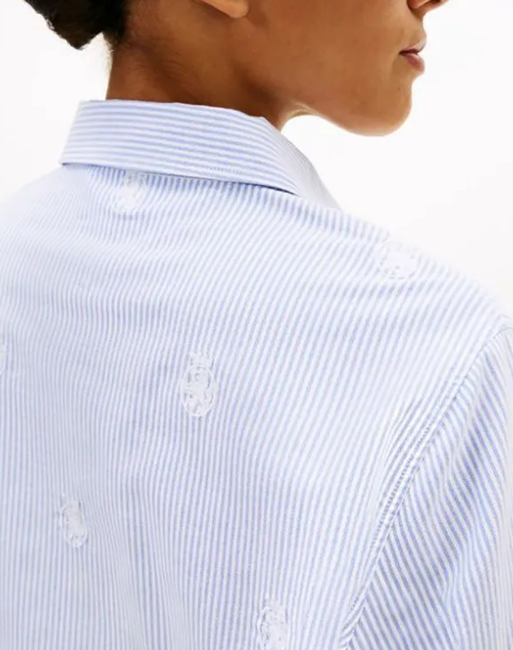 Tommy Hilfiger Oxford Aop Relaxed Shirt Ww0Ww49386-0Y7 Lightblue Γυναικεία ρούχα πουκάμισα Politikos Shop Πολιτικός