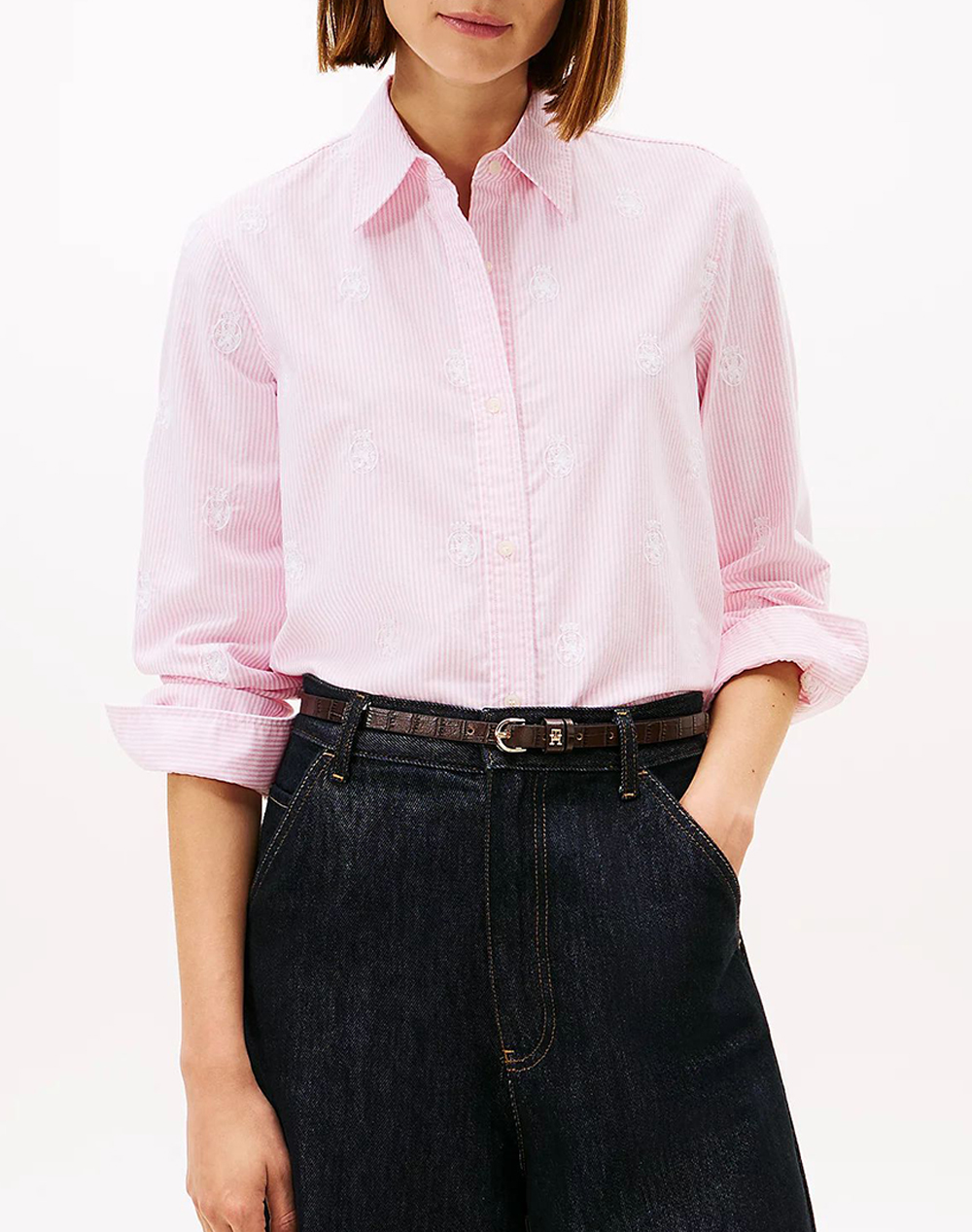 TOMMY HILFIGER OXFORD AOP RELAXED SHIRT WW0WW49386-04J LightPink