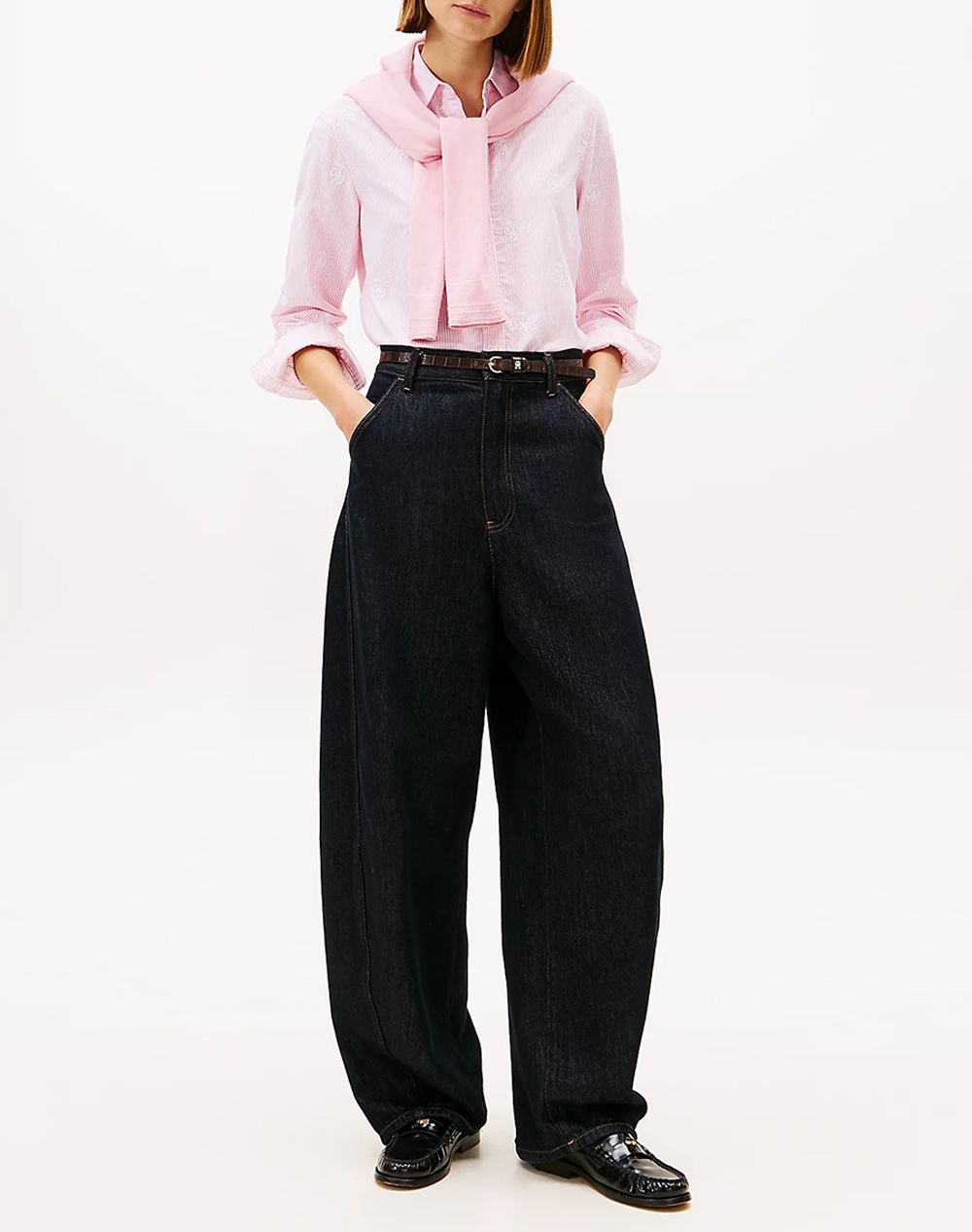 Tommy Hilfiger Oxford Aop Relaxed Shirt Ww0Ww49386-04J Lightpink Γυναικεία ρούχα πουκάμισα Politikos Shop Πολιτικός