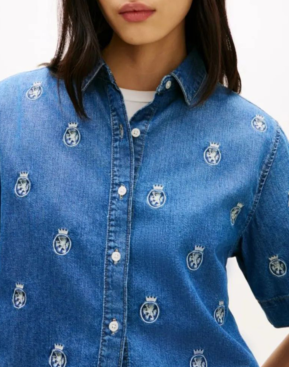 Tommy Hilfiger Dnm Finn Aoe Relaxed Ss Shirt Ww0Ww50624-1A7 Denimblue Γυναικεία ρούχα πουκάμισα Politikos Shop Πολιτικός