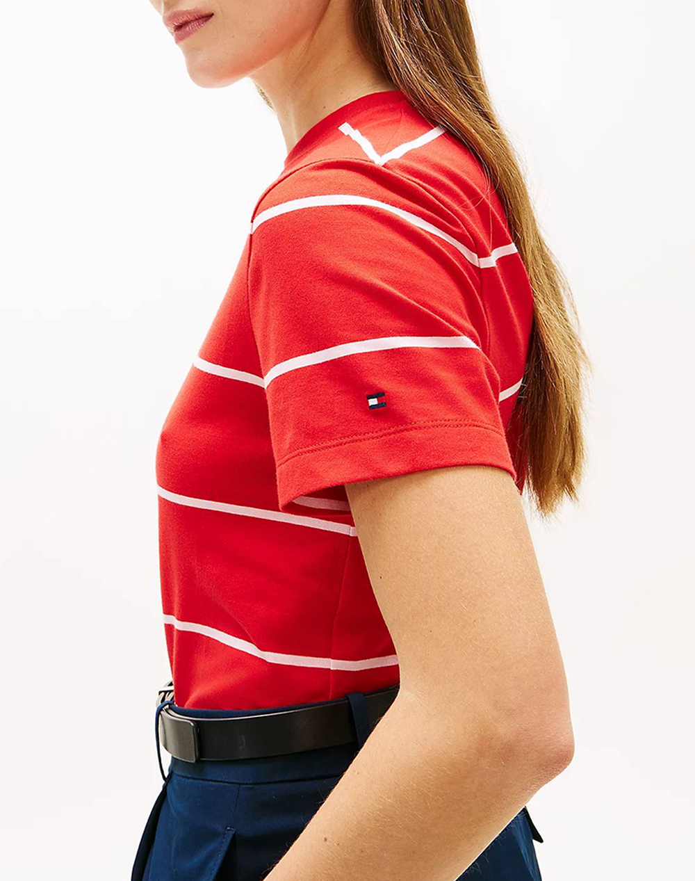 Tommy Hilfiger Th Script Reg C-Nk Ss Tee Ww0Ww48699-0E5 Red Γυναικεία ρούχα μπλούζες Τ-Shirt Politikos Shop Πολιτικός