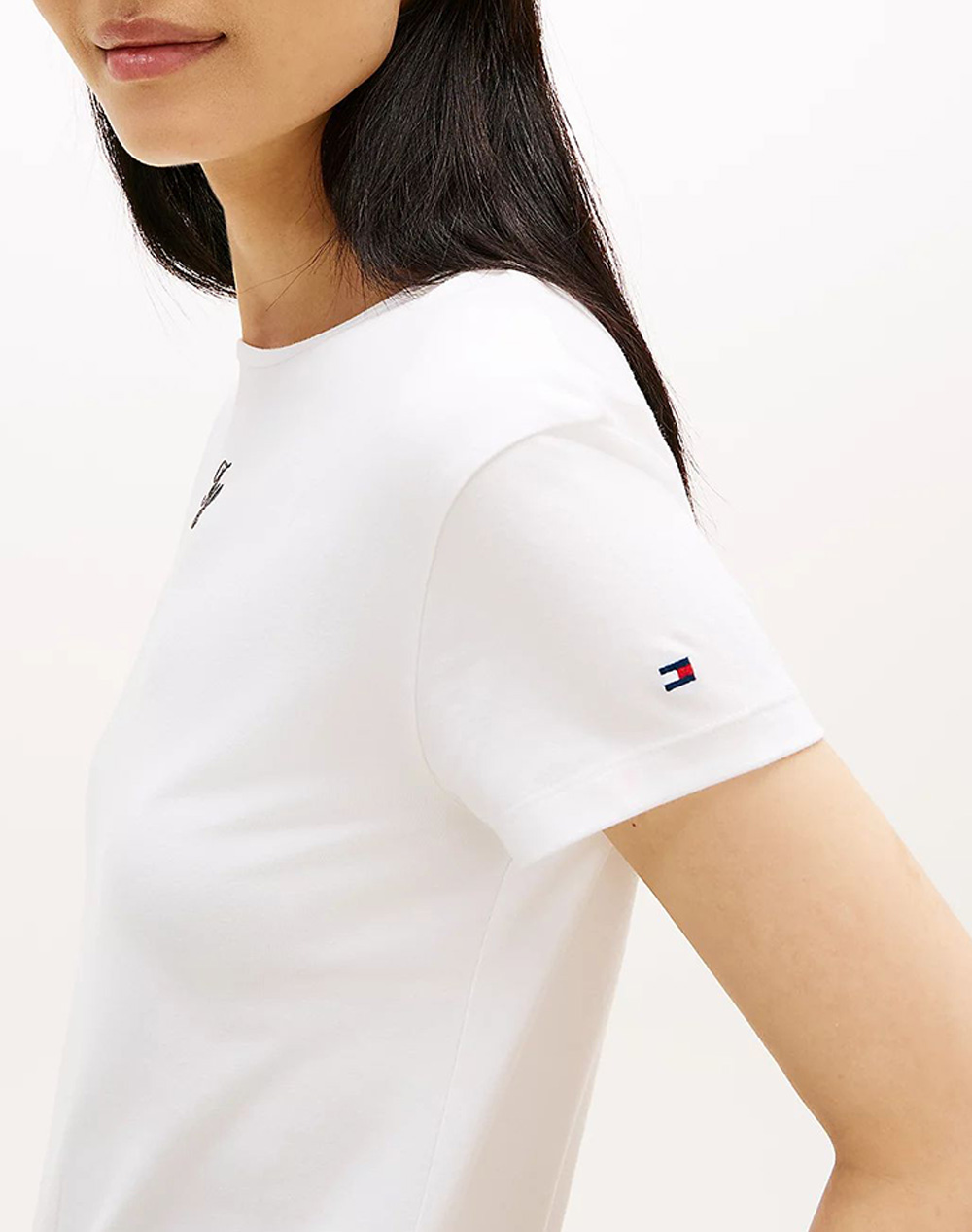 Tommy Hilfiger Th Script Slim Ss Tee Ww0Ww48710-Ybl Ecru Γυναικεία ρούχα μπλούζες Τ-Shirt Politikos Shop Πολιτικός