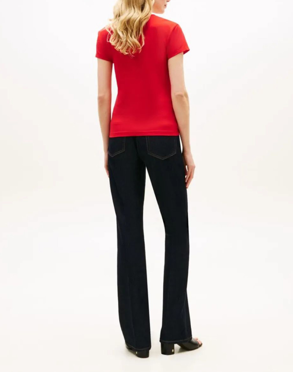 TOMMY HILFIGER TH SCRIPT SLIM SS TEE WW0WW48710-SNE FireRed