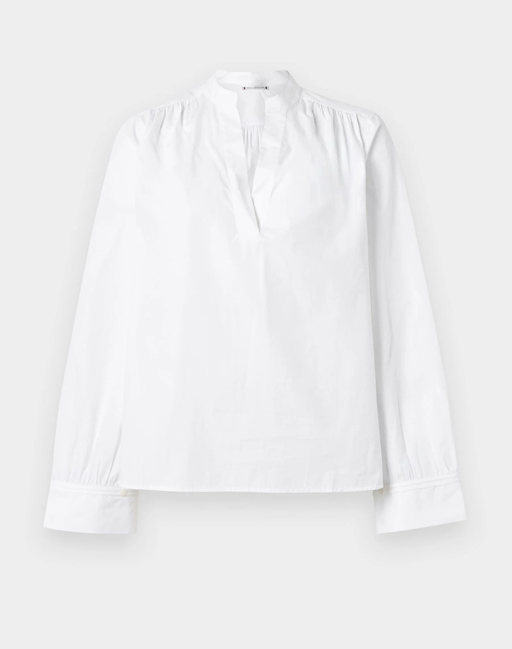 TOMMY HILFIGER ESS LINEN V-NK LS BLOUSE WW0WW48974-YCF White