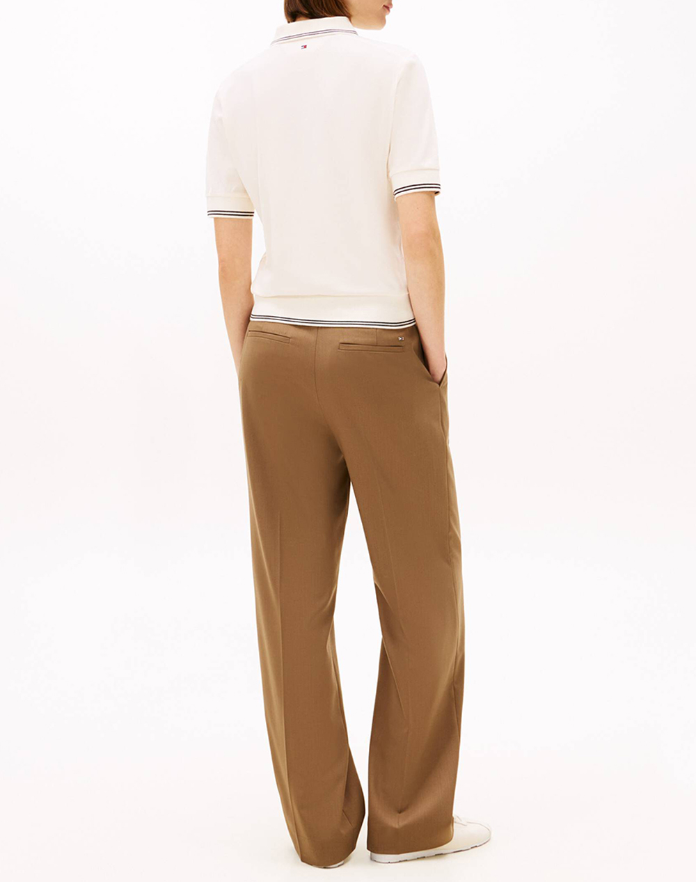 TOMMY HILFIGER TH SCRIPT LYOCELL ZIP SS POLO WW0WW47853-AEF OffWhite φωτογραφία