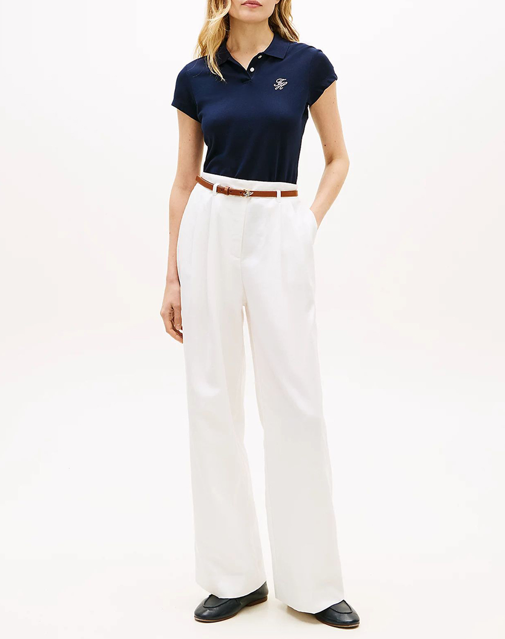 TOMMY HILFIGER TH SCRIPT SLIM SS POLO WW0WW49259-C1G DarkBlue φωτογραφία