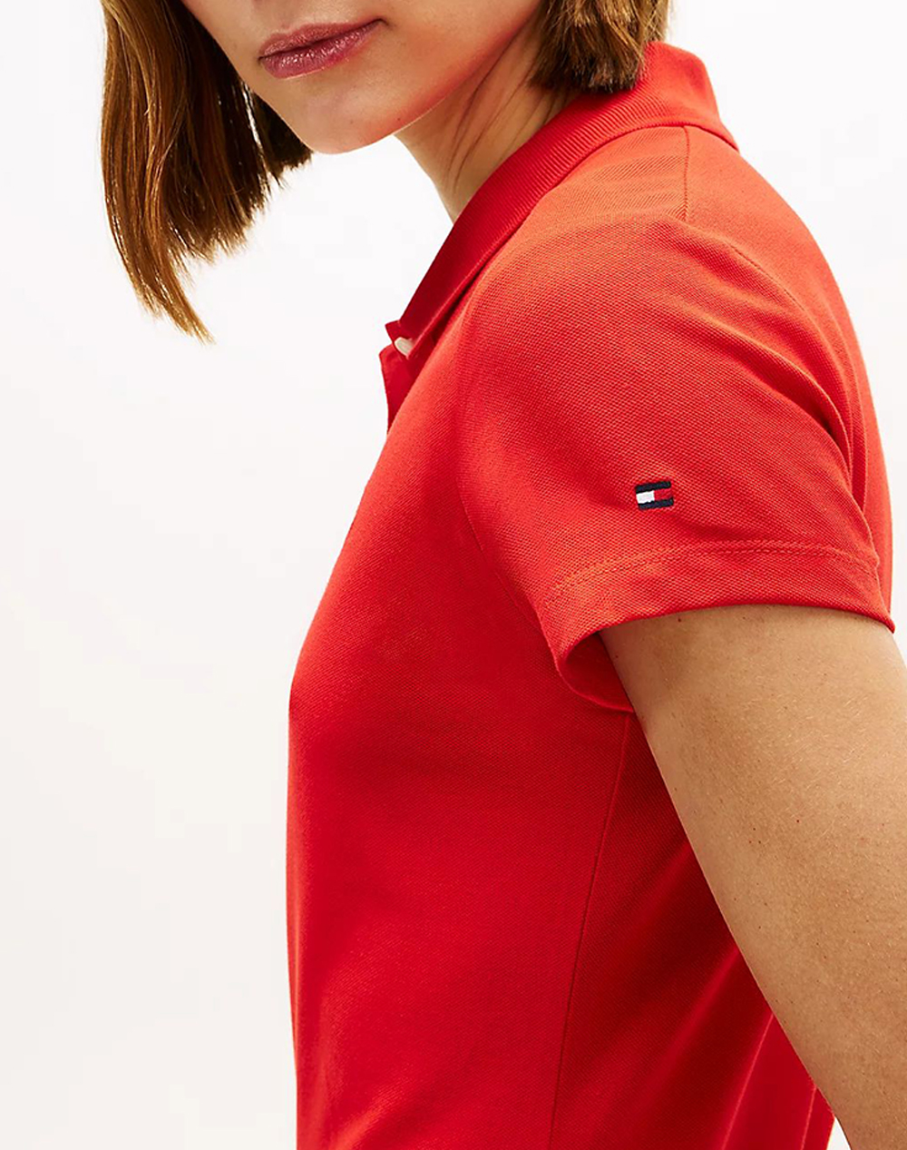 TOMMY HILFIGER TH SCRIPT SLIM SS POLO WW0WW49259-SNE FireRed φωτογραφία