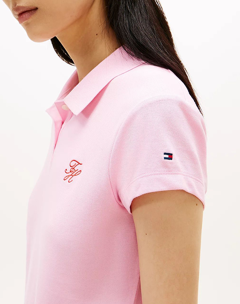 TOMMY HILFIGER TH SCRIPT SLIM SS POLO WW0WW49259-TOL Pink φωτογραφία