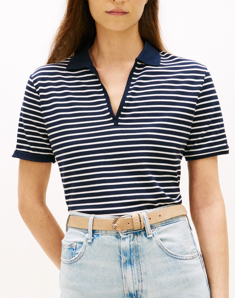 TOMMY HILFIGER LYOCELL PIQUE OPEN-NK SS POLO WW0WW48720-0BF Mixed