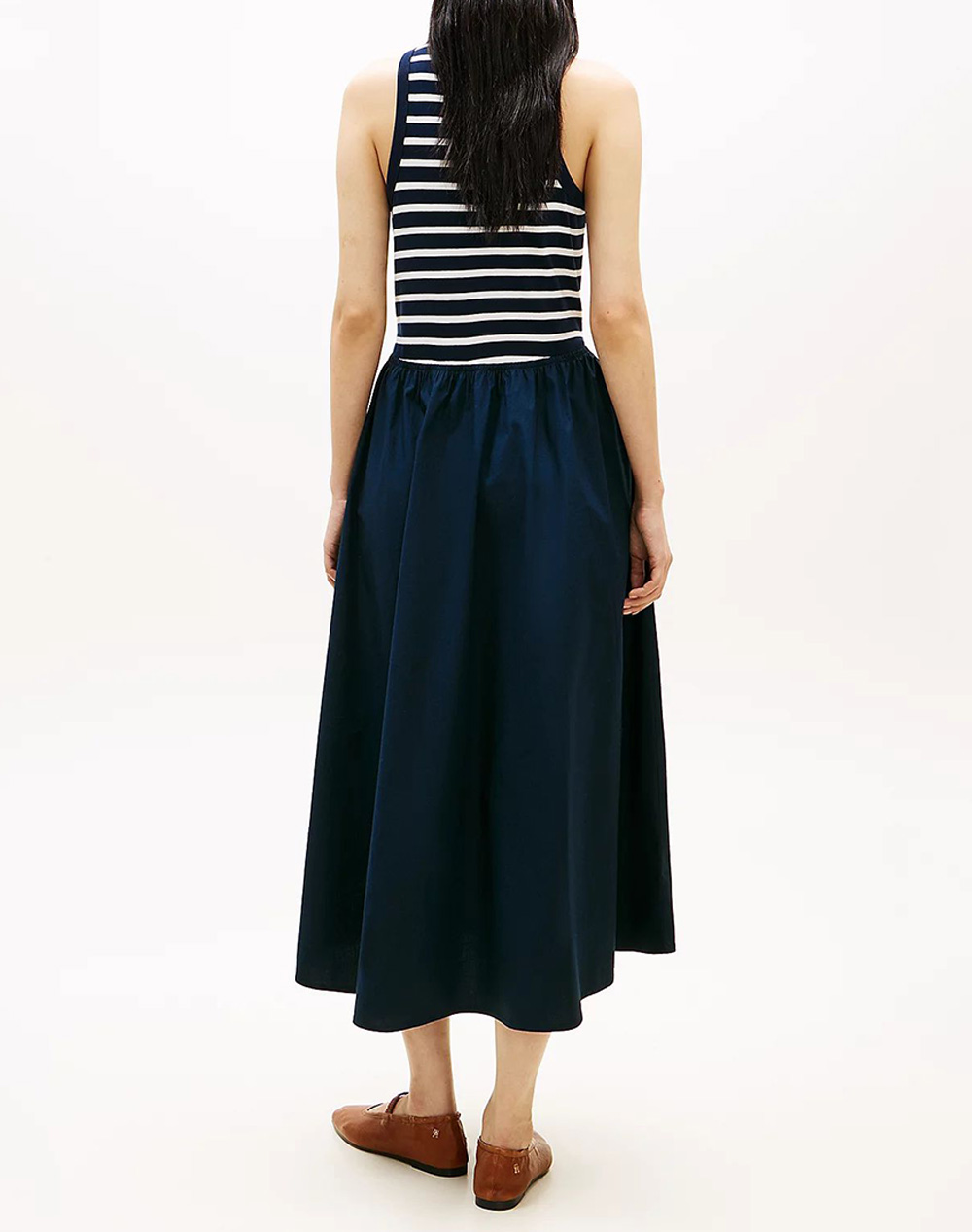 TOMMY HILFIGER GOLD BUTTON POPLIN MIX DRESS WW0WW49628-0X3 DarkBlue
