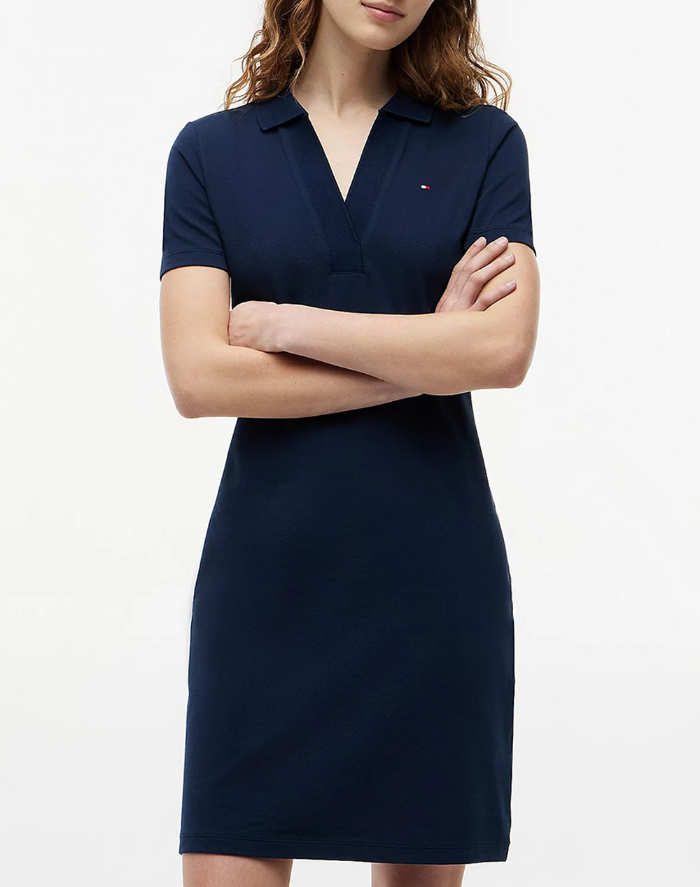 TOMMY HILFIGER SLIM OPEN NK POLO DRESS SS WW0WW42567-C1G DarkBlue
