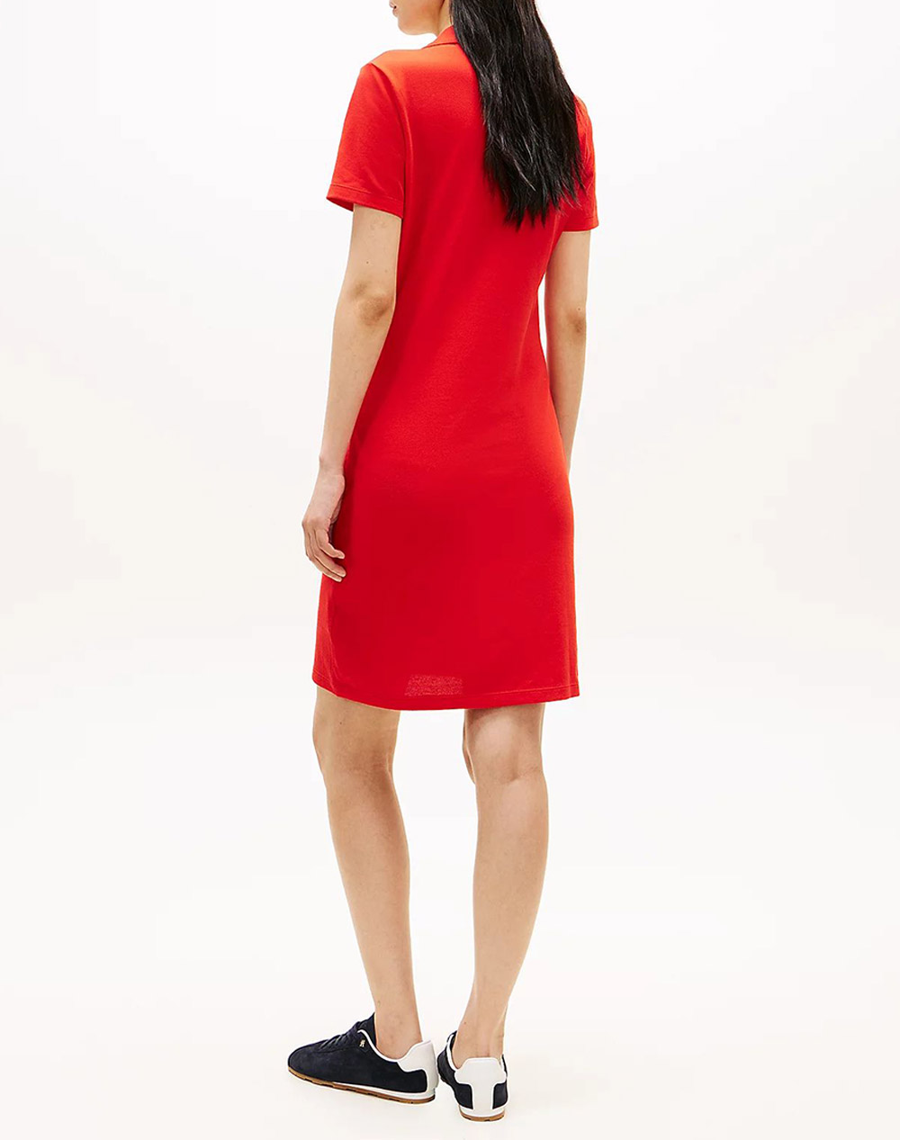 TOMMY HILFIGER SLIM OPEN NK POLO DRESS SS WW0WW42567-SNE Red