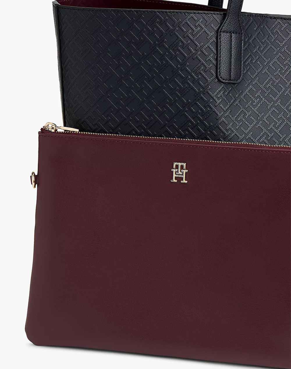 Tommy Hilfiger Th Icon Tote Mono Aw0Aw18174-Dw6 Darkblue Γυναικεία αξεσουάρ τσάντες Politikos Shop Πολιτικός