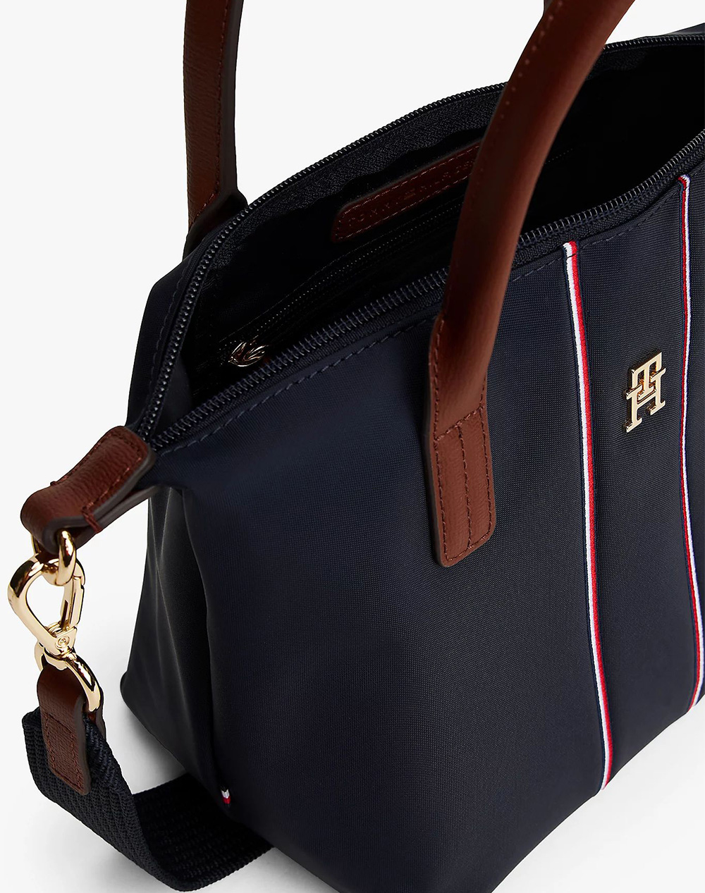 Tommy Hilfiger Popette Mini Tote Corp Aw0Aw17707-0Gy Darkblue Γυναικεία αξεσουάρ τσάντες Politikos Shop Πολιτικός