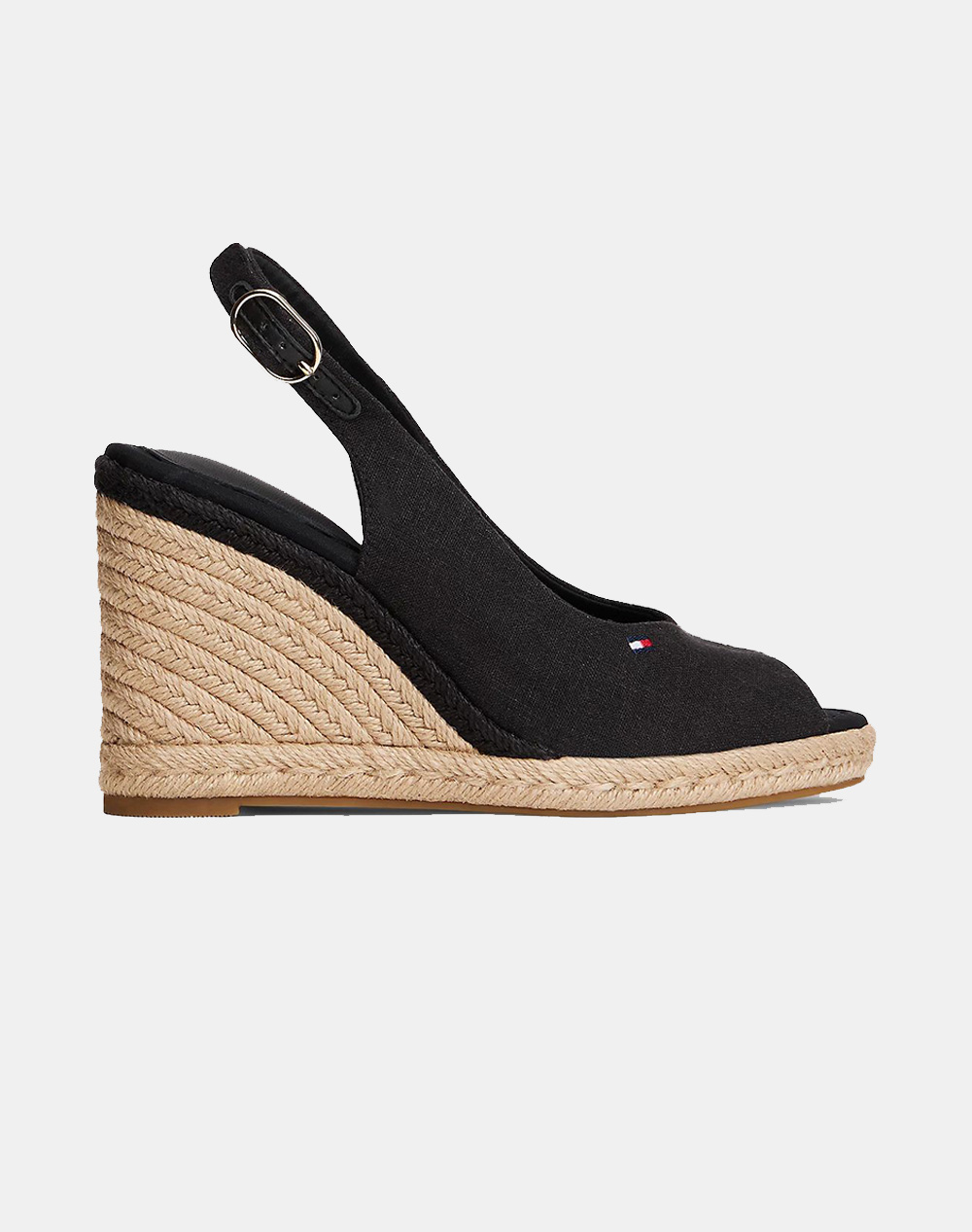 TOMMY HILFIGER FLAG HIGH WEDGE ESPAD SLINGBACK FW0FW09343-BDS Black